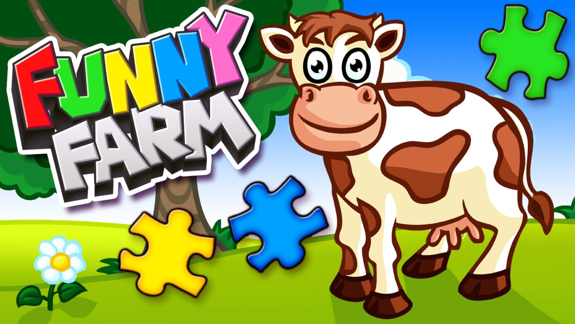 儿童和幼儿的有趣农场动物拼图游戏 Funny Farm Animal Jigsaw Puzzle Game for Kids and Toddlers